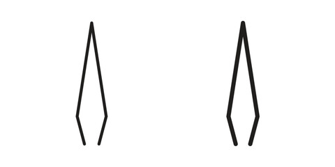 Eyebrow tweezers icon set line art and glyph design. Eps10