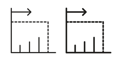Diminishing returns icon set line art and glyph design. Eps10