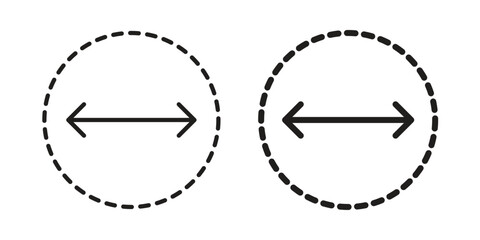 Diameter icon set line art and glyph design. Eps10