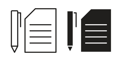 Contract icon set line art and glyph design. Eps10
