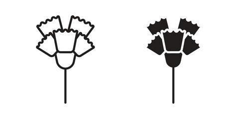 Carnation icon set line art and glyph design. Eps10
