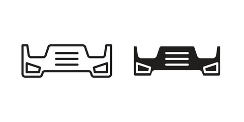 Car bumper icon set line art and glyph design. Eps10