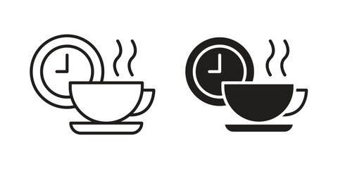 Break icon set line art and glyph design. Eps10