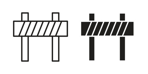 Barrier icon set line art and glyph design. Eps10