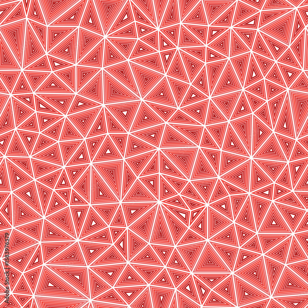 Poster mosaic triangles shapes background. compact shape size. multiple repeated inner triangles. single co