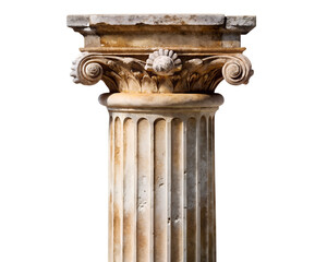 ancient greek column isolated on white background. PNG Transparent file type with high definition quality And vibrant color grading Available.