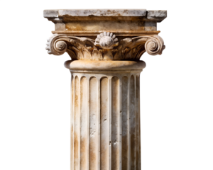ancient greek column isolated on white background. PNG Transparent file type with high definition quality And vibrant color grading Available.