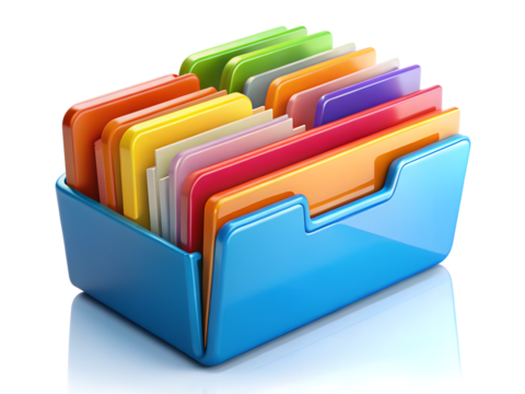 3d folder icon isolated on white background. PNG Transparent file type with high definition quality And vibrant color grading Available. - Powered by Adobe