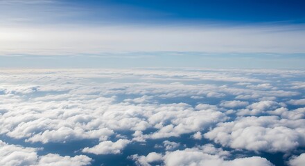Aerial Canvas Captivating cloudscape with ethereal white clouds and tranquil blue sky to make you feel above everything.  