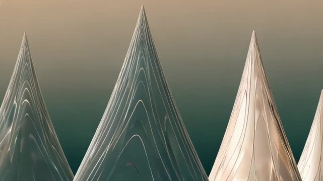 Abstract peaks with lined texture against a gradient background in a row format