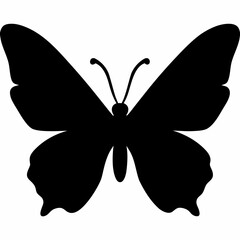 A captivating butterfly silhouette evokes transformation and beauty in simplistic design with solid