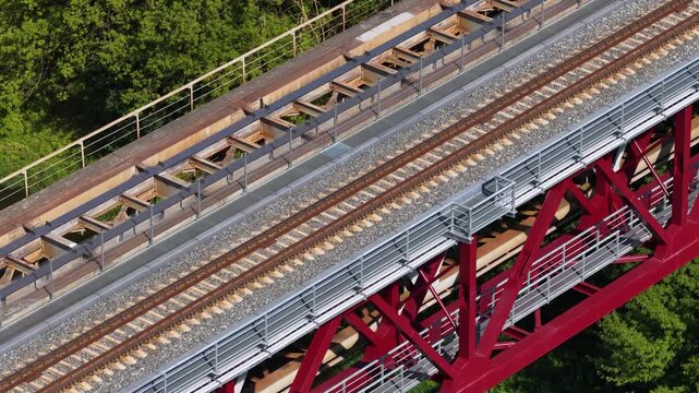 Refurbished Railway Bridge Over River in Jonava, Lithuania