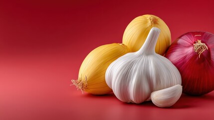 Obraz premium Contemporary culinary ingredients composition on clean background