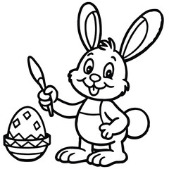 Happy Easter kids coloring page