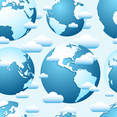 World Icon Emoji Pattern. Seamless Background Symbols. Doodle Emoticon Illustration Design Vector.