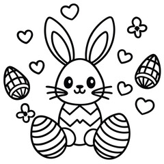 Happy Easter kids coloring page