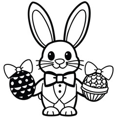 Happy Easter kids coloring page