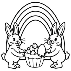 Happy Easter kids coloring page