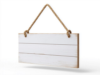 Blank wooden sign with rope hanging, perfect for customization or decoration in various settings