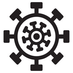 Obraz premium A black and white virus icon is isolated on a white background