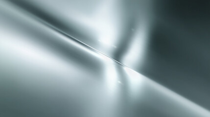 Textured metallic surface reflecting light with smooth gradients in silver tones during an artistic display