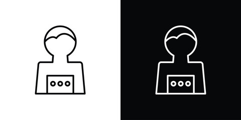 Tourist Guide icon simple vector pictogram. black and white icon concept