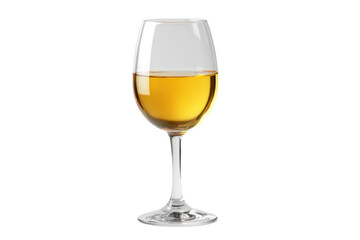 Elegant white wine glass Isolated on white background