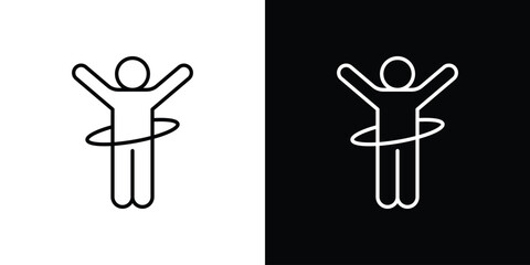 People Hula hop icon simple vector pictogram. black and white icon concept © Opps