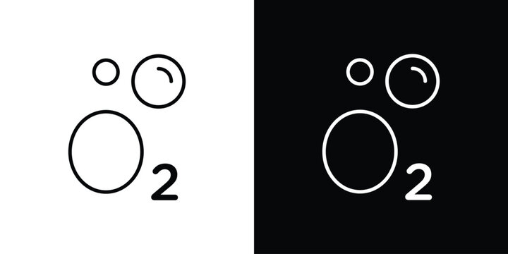 Oxygen O2 icon simple vector pictogram. black and white icon concept