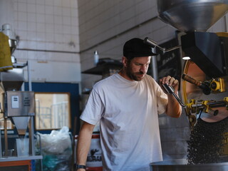 Coffee Roasting With Visible Smoke