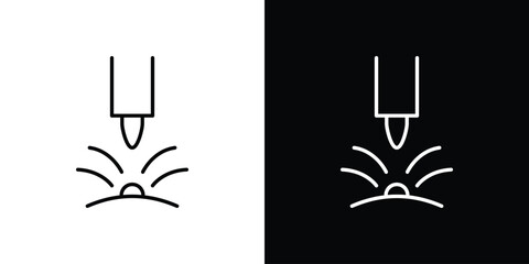 Laser machine icon simple vector pictogram. black and white icon concept