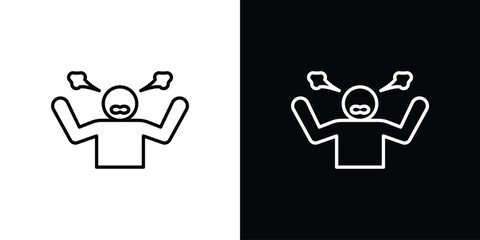 Irritated human icon simple vector pictogram. black and white icon concept