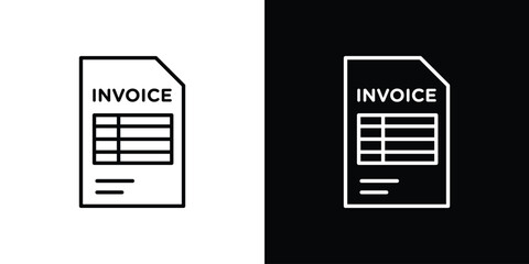 Invoice icon simple vector pictogram. black and white icon concept
