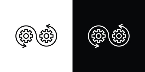 Devops icon simple vector pictogram. black and white icon concept