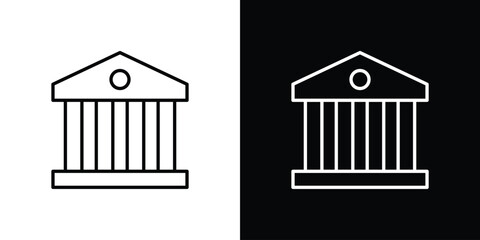 Courthouse icon simple vector pictogram. black and white icon concept