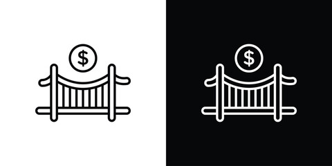 Bridging loan icon simple vector pictogram. black and white icon concept