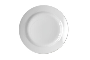 White ceramic plate isolated on transparent