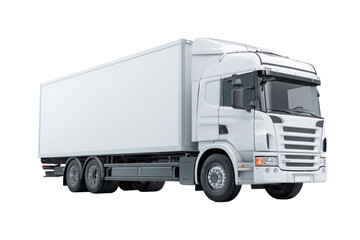 white cargo truck on a white background