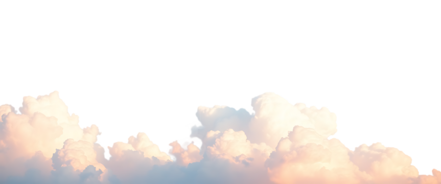 Cloud evening sky clouds pastel illustration isolated on white background - Powered by Adobe