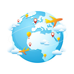 Travel Emoji Icon Illustration Sign. Vector Symbol Emoticon Design Vector Clip Art.