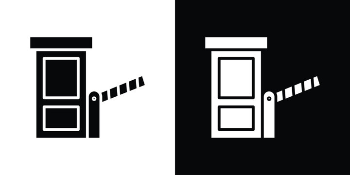 Toll road icon silhouette in black flat style. Graphic element
