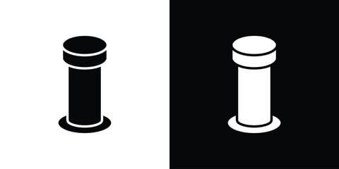 Solar Garden Light lamp icon silhouette in black flat style. Graphic element