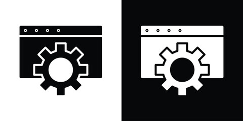 Software icon silhouette in black flat style. Graphic element