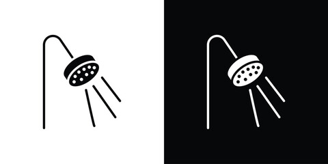 Shower Head icon silhouette in black flat style. Graphic element