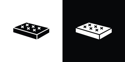 Mattress icon silhouette in black flat style. Graphic element