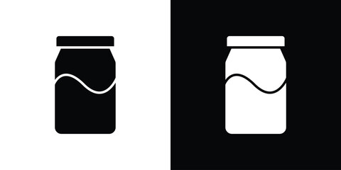 Jar icon silhouette in black flat style. Graphic element