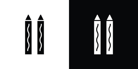 Crayon icon silhouette in black flat style. Graphic element
