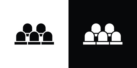 Cinema seat icon silhouette in black flat style. Graphic element