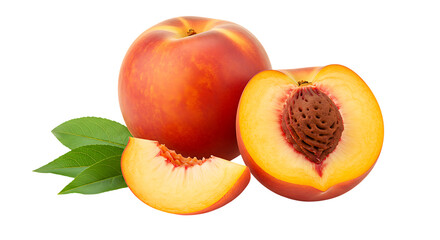 peach isolated on white background