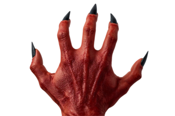 Bloody demonic hand, claws, dark background, Halloween